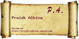 Preidt Albina névjegykártya